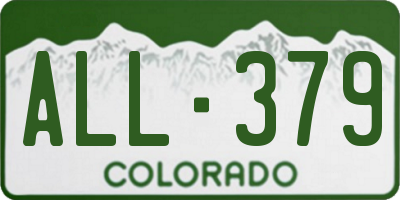 CO license plate ALL379
