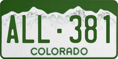 CO license plate ALL381