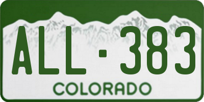 CO license plate ALL383