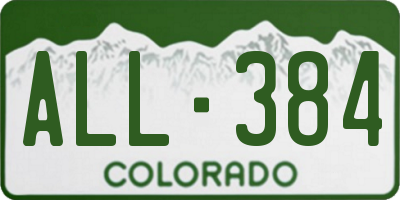 CO license plate ALL384