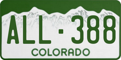 CO license plate ALL388