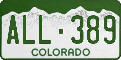 CO license plate ALL389