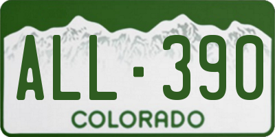 CO license plate ALL390