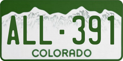 CO license plate ALL391