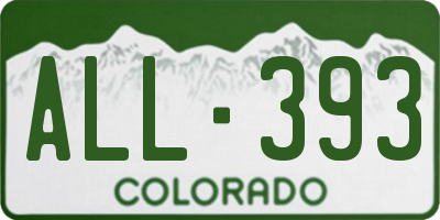 CO license plate ALL393