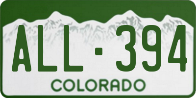 CO license plate ALL394