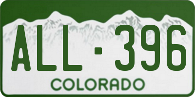 CO license plate ALL396