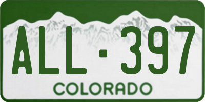 CO license plate ALL397