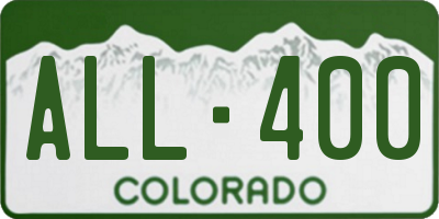 CO license plate ALL400