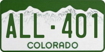 CO license plate ALL401