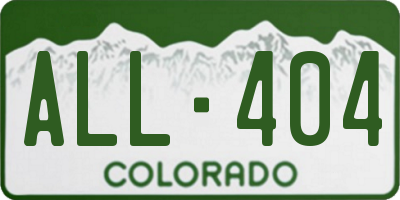 CO license plate ALL404