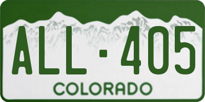 CO license plate ALL405