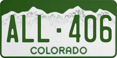 CO license plate ALL406