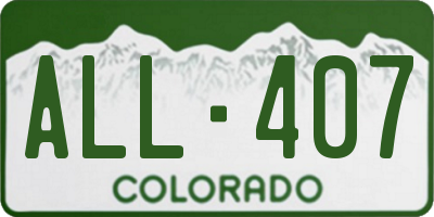 CO license plate ALL407