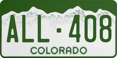 CO license plate ALL408