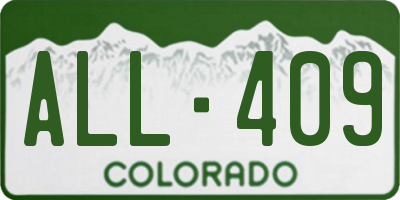 CO license plate ALL409