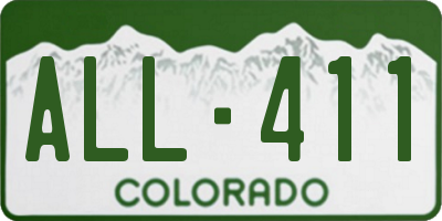 CO license plate ALL411