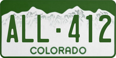 CO license plate ALL412