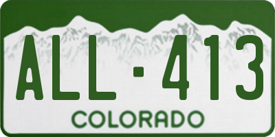 CO license plate ALL413