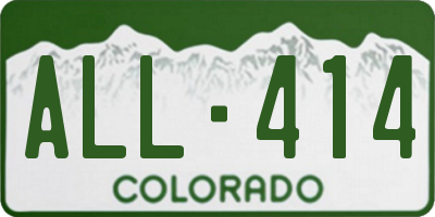 CO license plate ALL414