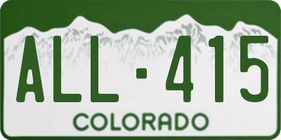 CO license plate ALL415