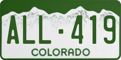 CO license plate ALL419