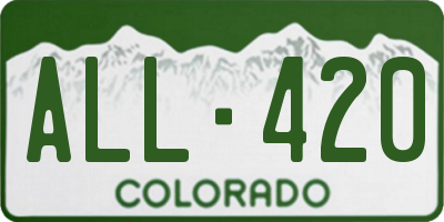CO license plate ALL420