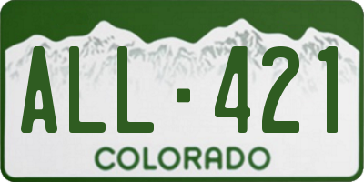 CO license plate ALL421