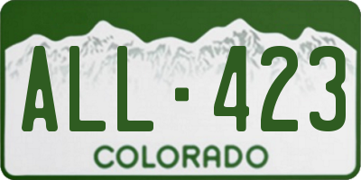 CO license plate ALL423