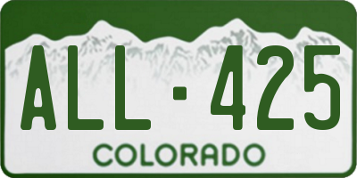 CO license plate ALL425