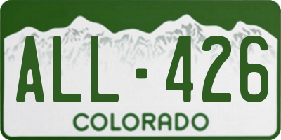 CO license plate ALL426