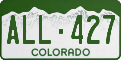 CO license plate ALL427
