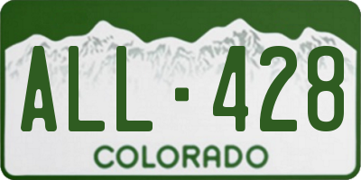 CO license plate ALL428
