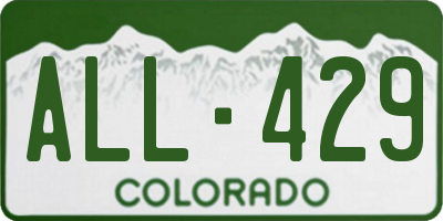 CO license plate ALL429