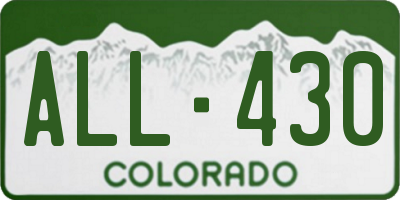 CO license plate ALL430
