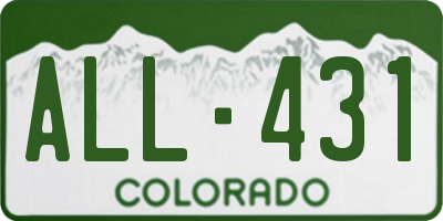 CO license plate ALL431