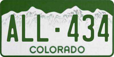 CO license plate ALL434