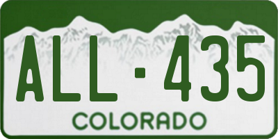 CO license plate ALL435