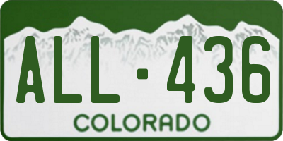 CO license plate ALL436