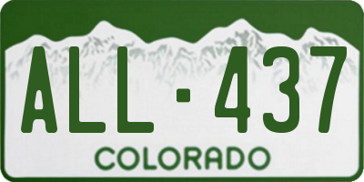 CO license plate ALL437