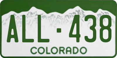 CO license plate ALL438