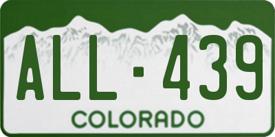 CO license plate ALL439