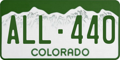 CO license plate ALL440