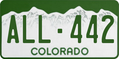CO license plate ALL442