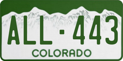 CO license plate ALL443