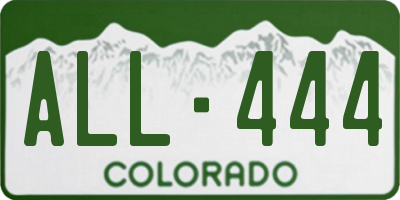 CO license plate ALL444