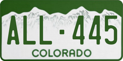 CO license plate ALL445