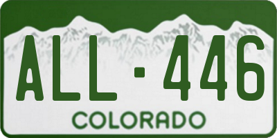 CO license plate ALL446