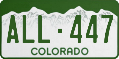 CO license plate ALL447