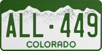 CO license plate ALL449